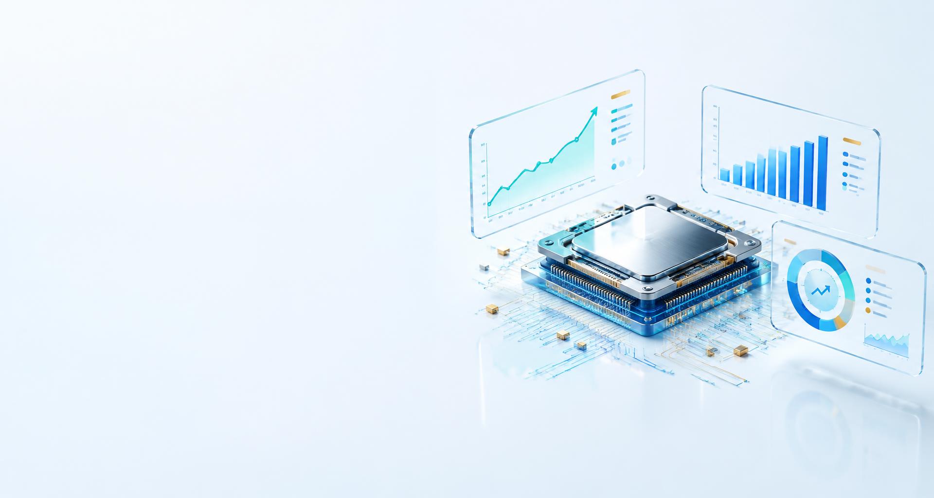 AI processor with financial trend analysis, forecasting and performance charts